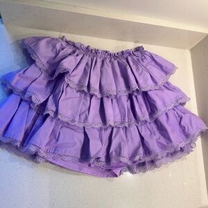 Lavender Ruffled A-Line Skirt
